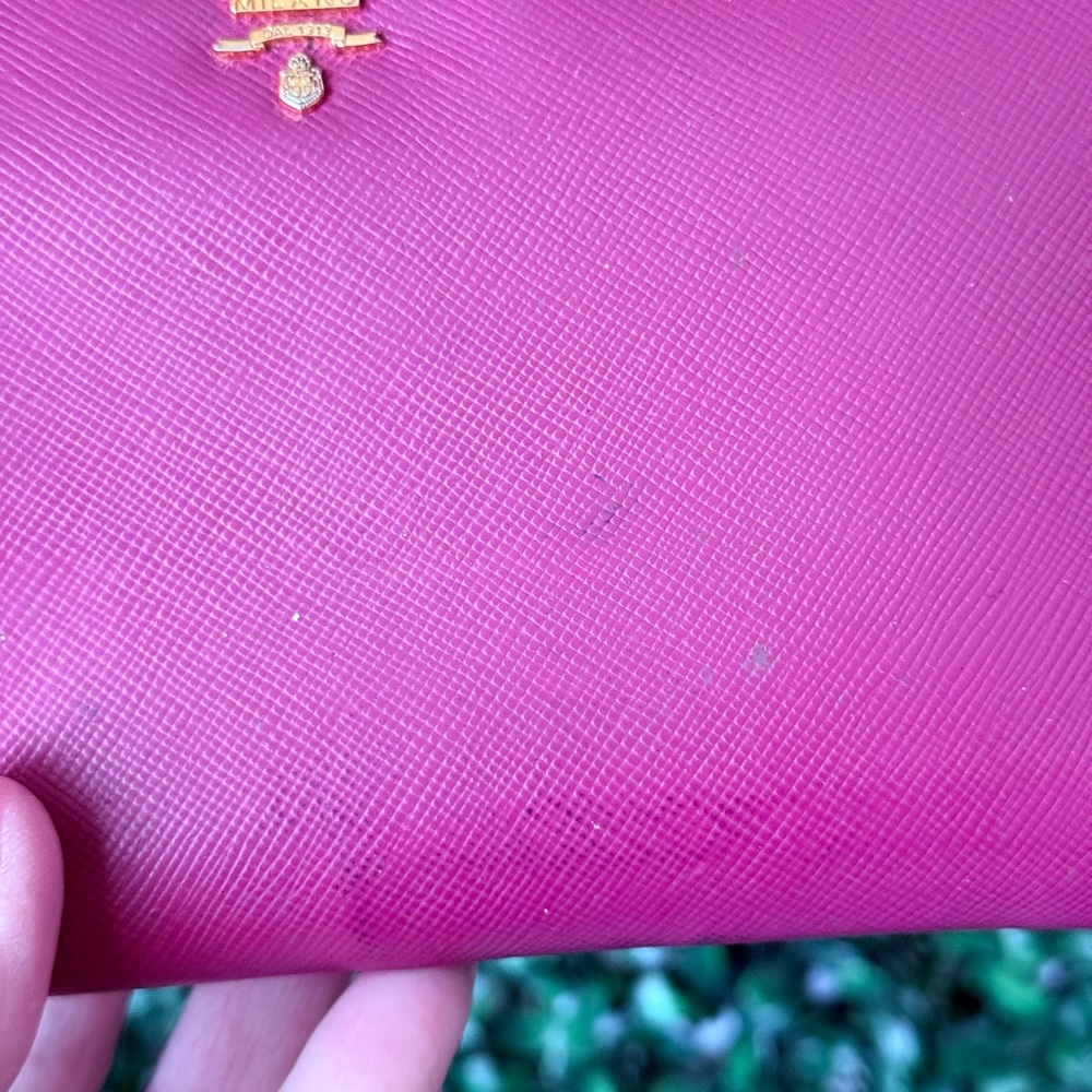 Prada Pink Saffiano Leather Zip Around Long Wallet - Picture 3 of 13